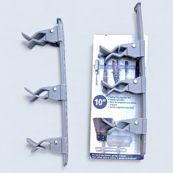 ✨Free Add On✨ Set of 2 Organizer Bars 10”  Spring-Grip Grey - Picture 2 of 3